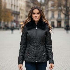 Vintage Sin Jacket faux fur collar  Small